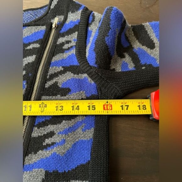 Diane von Furstenberg moto sweater Jacket XS St Regis Full Zip 100% Wool - Picture 9 of 15